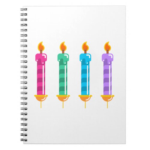 Four Candles Light Flame Notebook