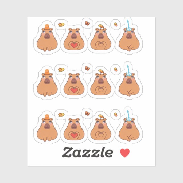 Four Capybara Sisters Sticker (Sheet)