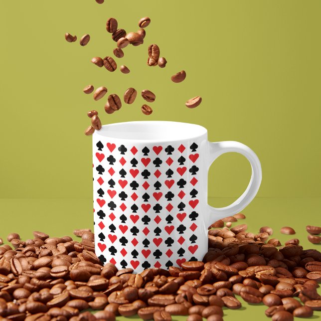 Four Card Shapes Pattern Coffee Mug (Mugs)