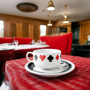 Four Card Shapes Pattern Soup Mug