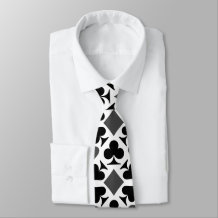 Four Card Suit Icons Black And White Pattern