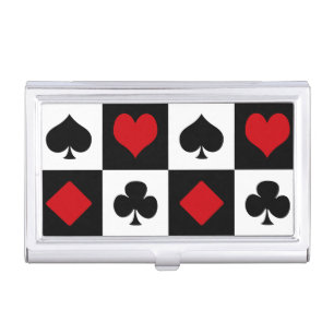 Four card suits business card case