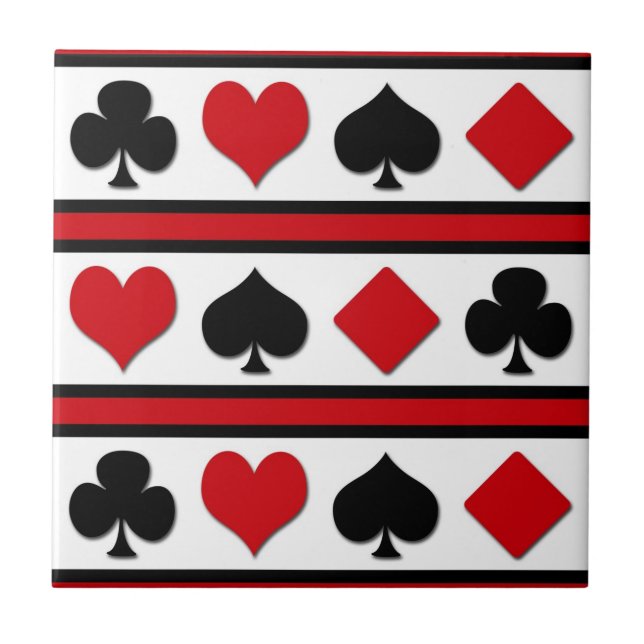 Four card suits ceramic tile (Front)