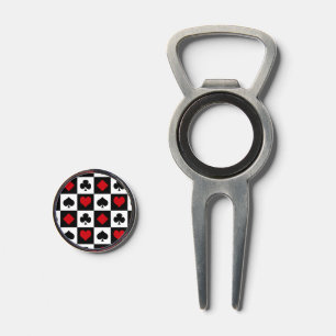 Four card suits divot tool