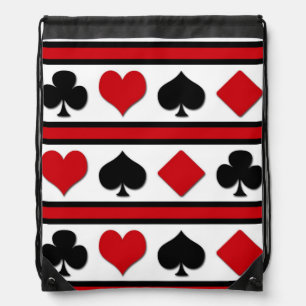 Four card suits drawstring bag
