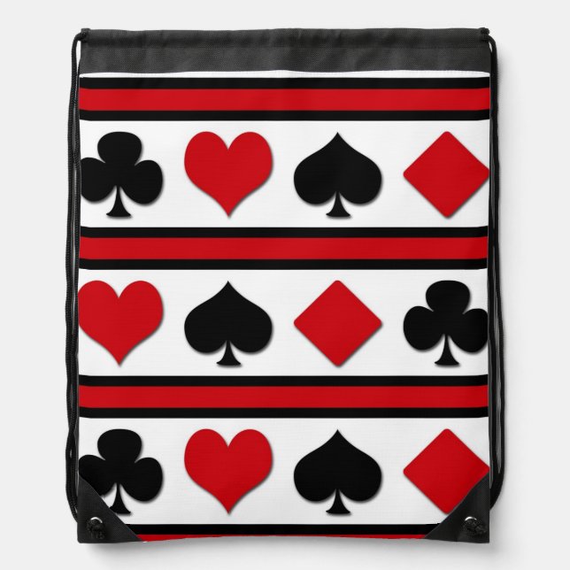 Four card suits drawstring bag (Front)