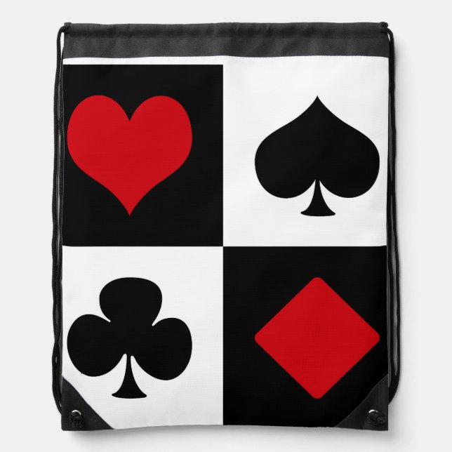 Four card suits drawstring bag (Front)