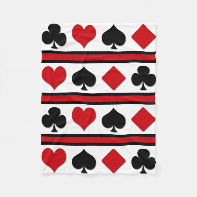 Four card suits fleece blanket (Front)