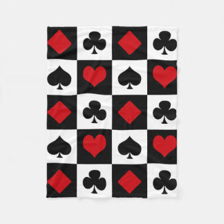 Four card suits fleece blanket