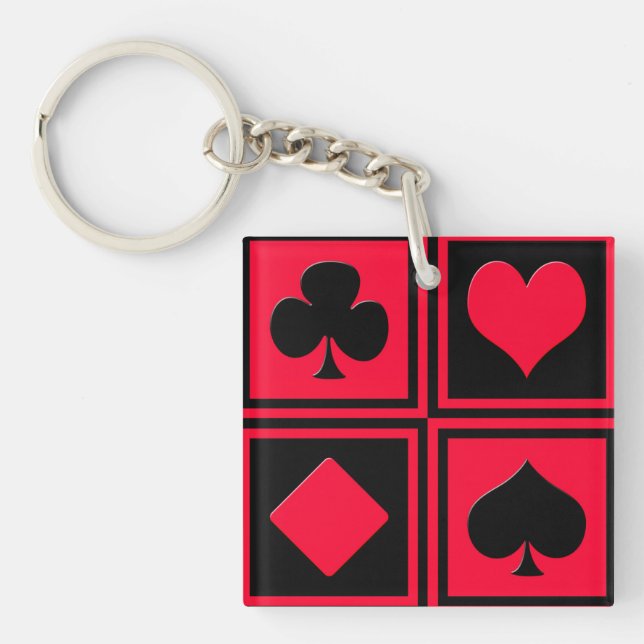 Four card suits keychain (Front)