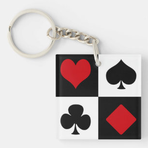 Four card suits keychain