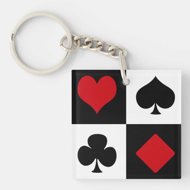Four card suits keychain (Front)