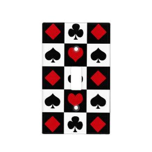 Four card suits light switch cover
