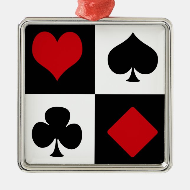Four card suits metal ornament (Front)