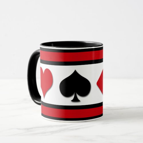 Four card suits mug
