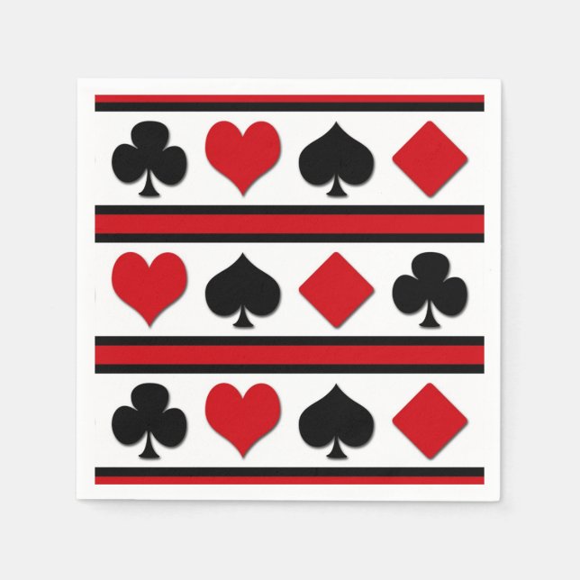 Four card suits paper napkins (Front)
