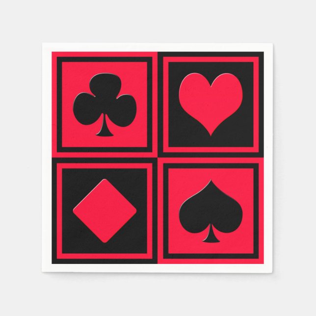 Four card suits paper napkins (Front)