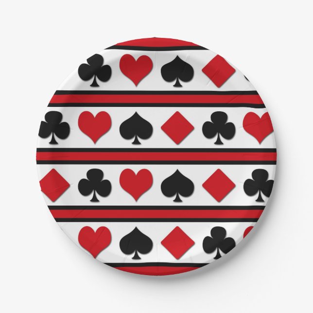 Four card suits paper plates (Front)