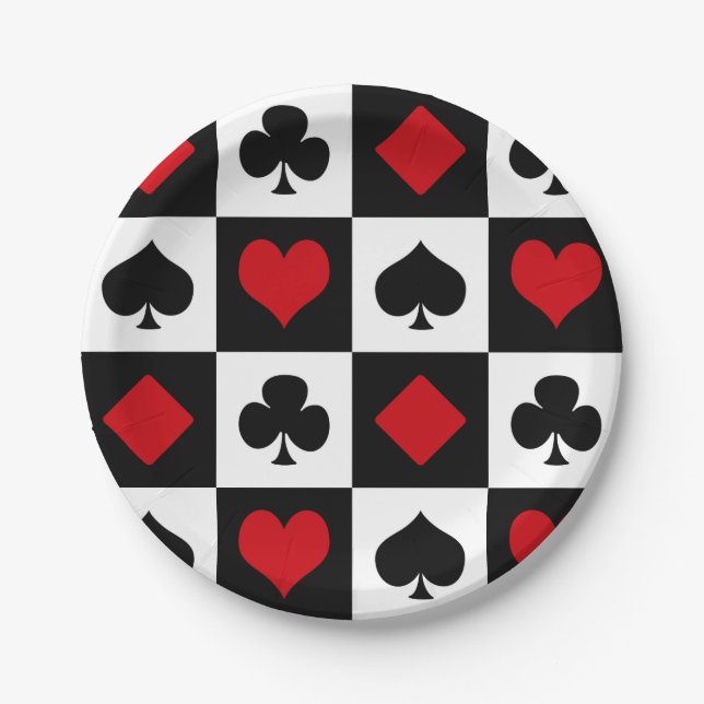 Four card suits paper plates (Front)