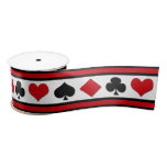 Four card suits satin ribbon
