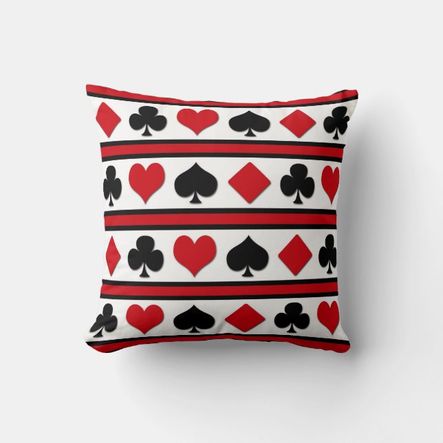 Four card suits throw pillow (Front)