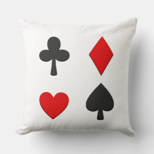 Four Card Suits Throw Pillow