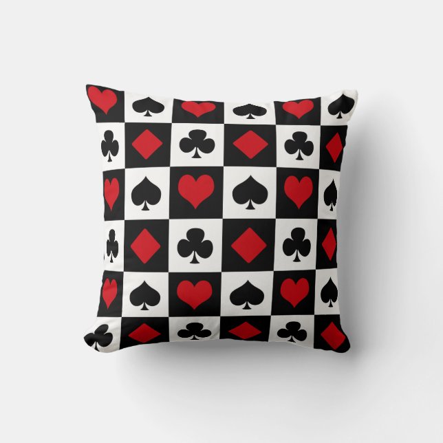 Four card suits throw pillow (Front)
