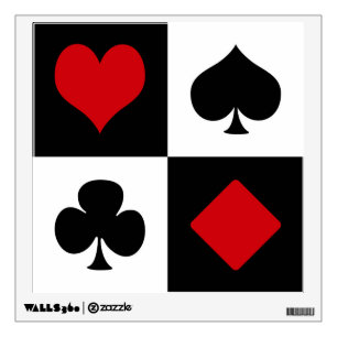 Four card suits wall sticker