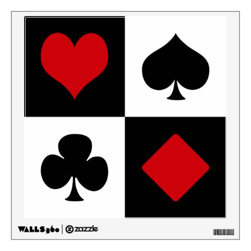 Four card suits wall sticker