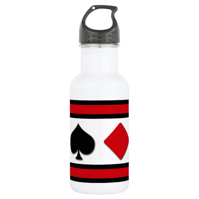 Four card suits water bottle (Front)
