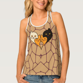Four Cats One Heart – Cute Family Cat Love  Tank Top
