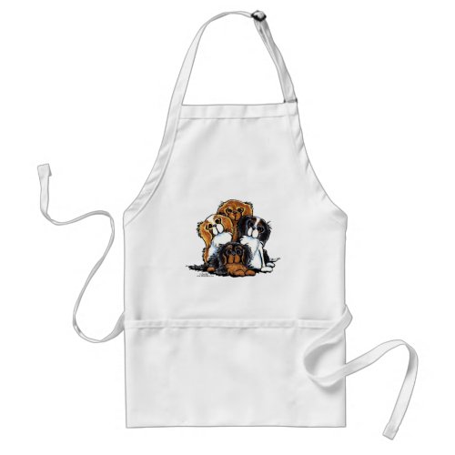Four Cavalier King Charles Spaniels Adult Apron