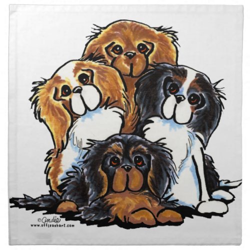 Four Cavalier King Charles Spaniels Cloth Napkin