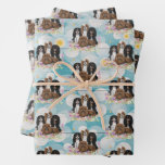 Four Cavalier King Charles Spaniels in Flowers  Wrapping Paper Sheets