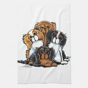 Four Cavalier King Charles Spaniels Kitchen Towel