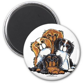 Four Cavalier King Charles Spaniels Magnet by offleashart at Zazzle