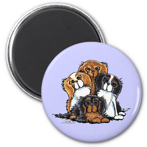 Four Cavalier King Charles Spaniels Magnet