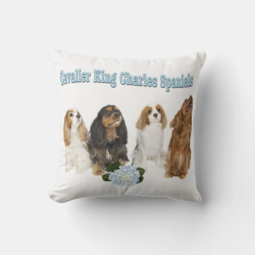 Four Cavalier King Charles Spaniels Pillow