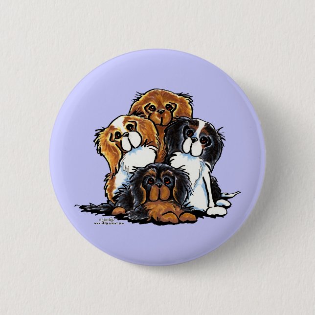 Four Cavalier King Charles Spaniels Pinback Button (Front)