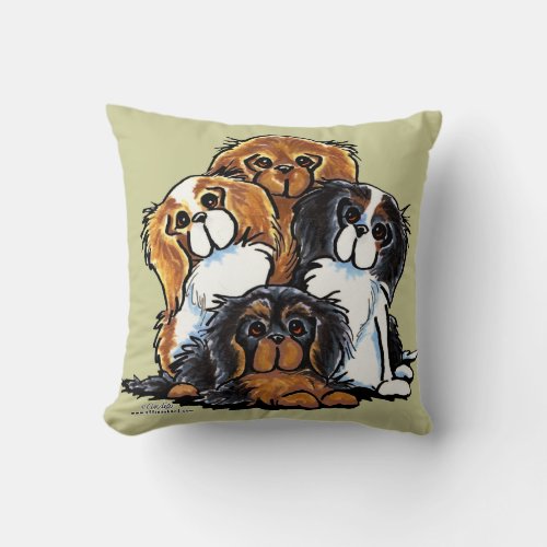 Four Cavalier King Charles Spaniels Throw Pillow