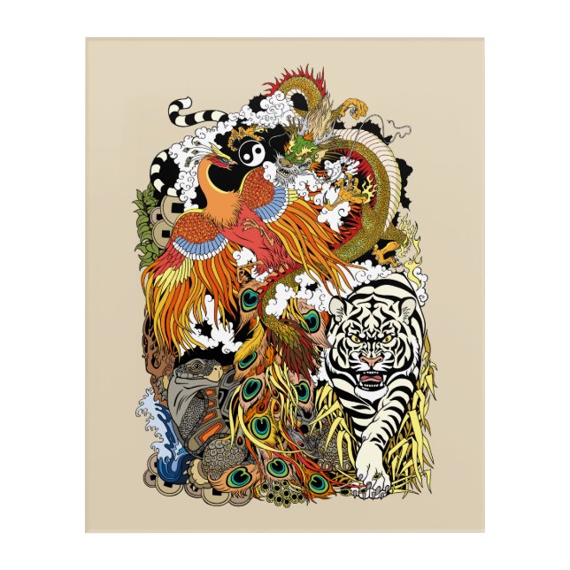 four celestial animals acrylic print (Front)