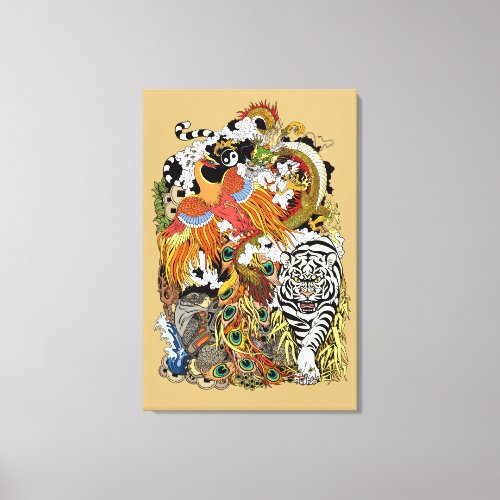 four celestial animals canvas print