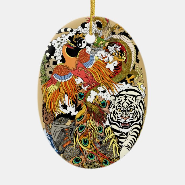 four celestial animals ceramic ornament (Front)