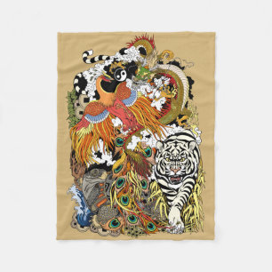 four celestial animals fleece blanket