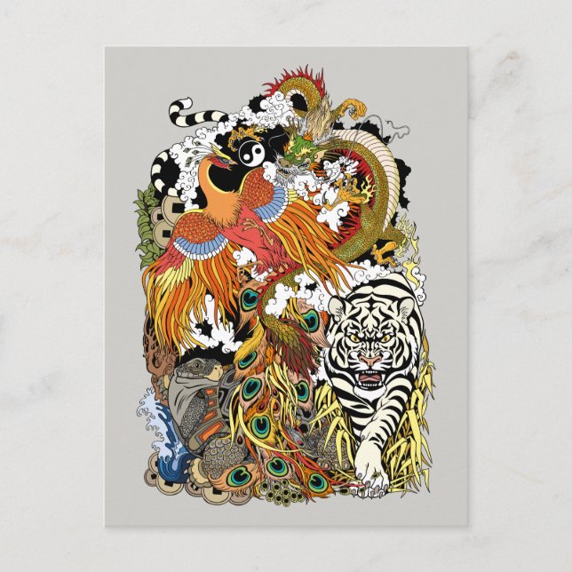 four celestial animals postcard (Front)