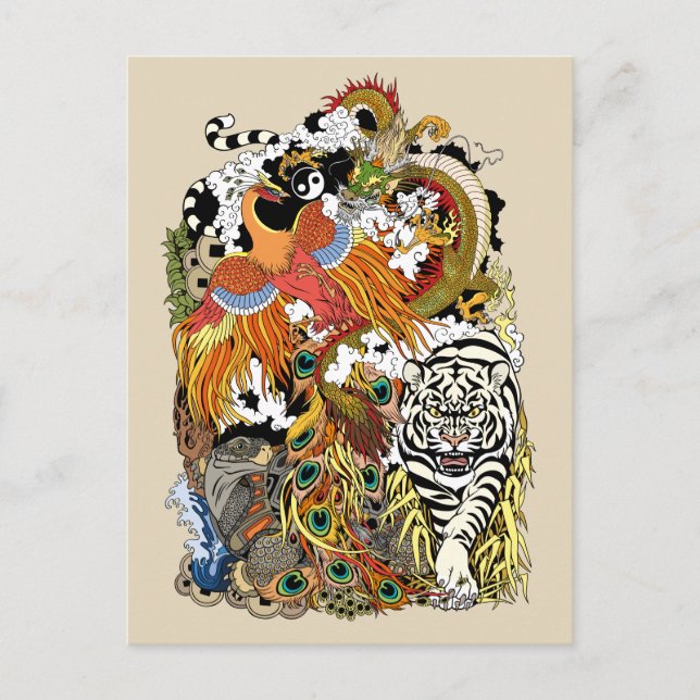 four celestial animals postcard (Front)