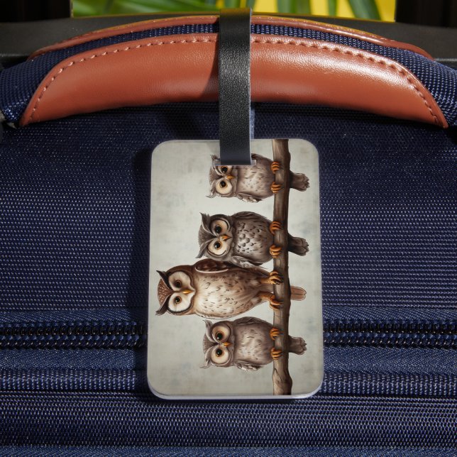 Four Charming Owls Luggage Tag (Back Insitu 4)