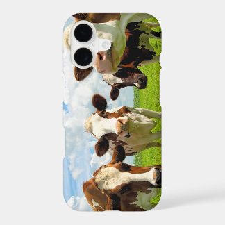 Four chatting cows interrupted in their daily chit iPhone 17 case