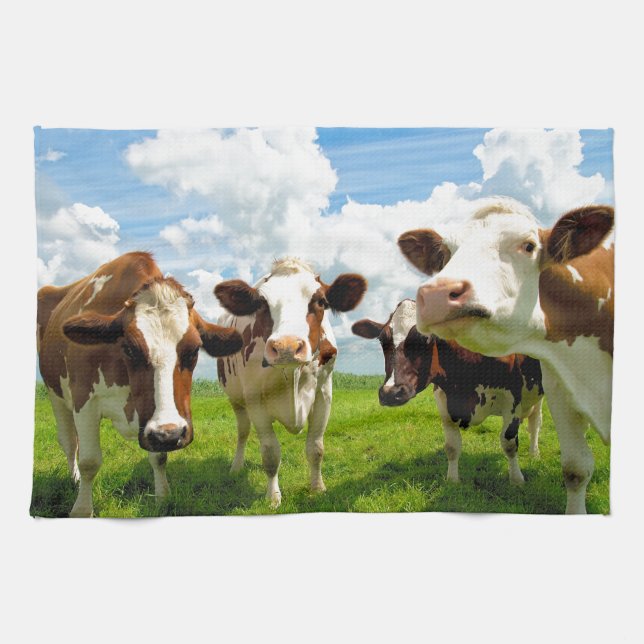 Four chatting cows towel (Horizontal)