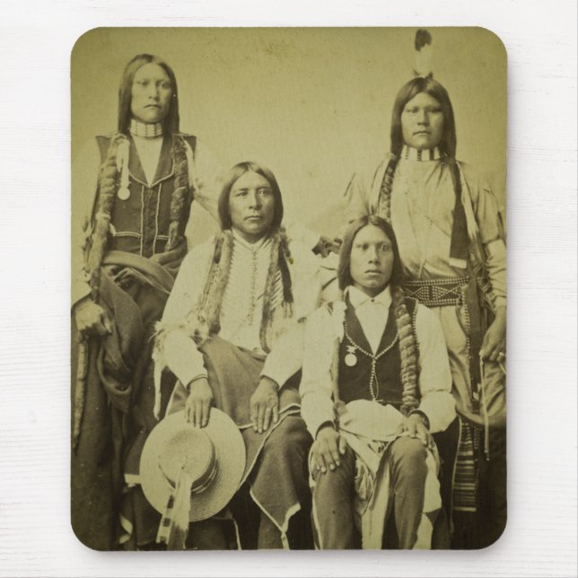Four Cheyenne Scouts Vintage Stereoview Mouse Pad (Front)